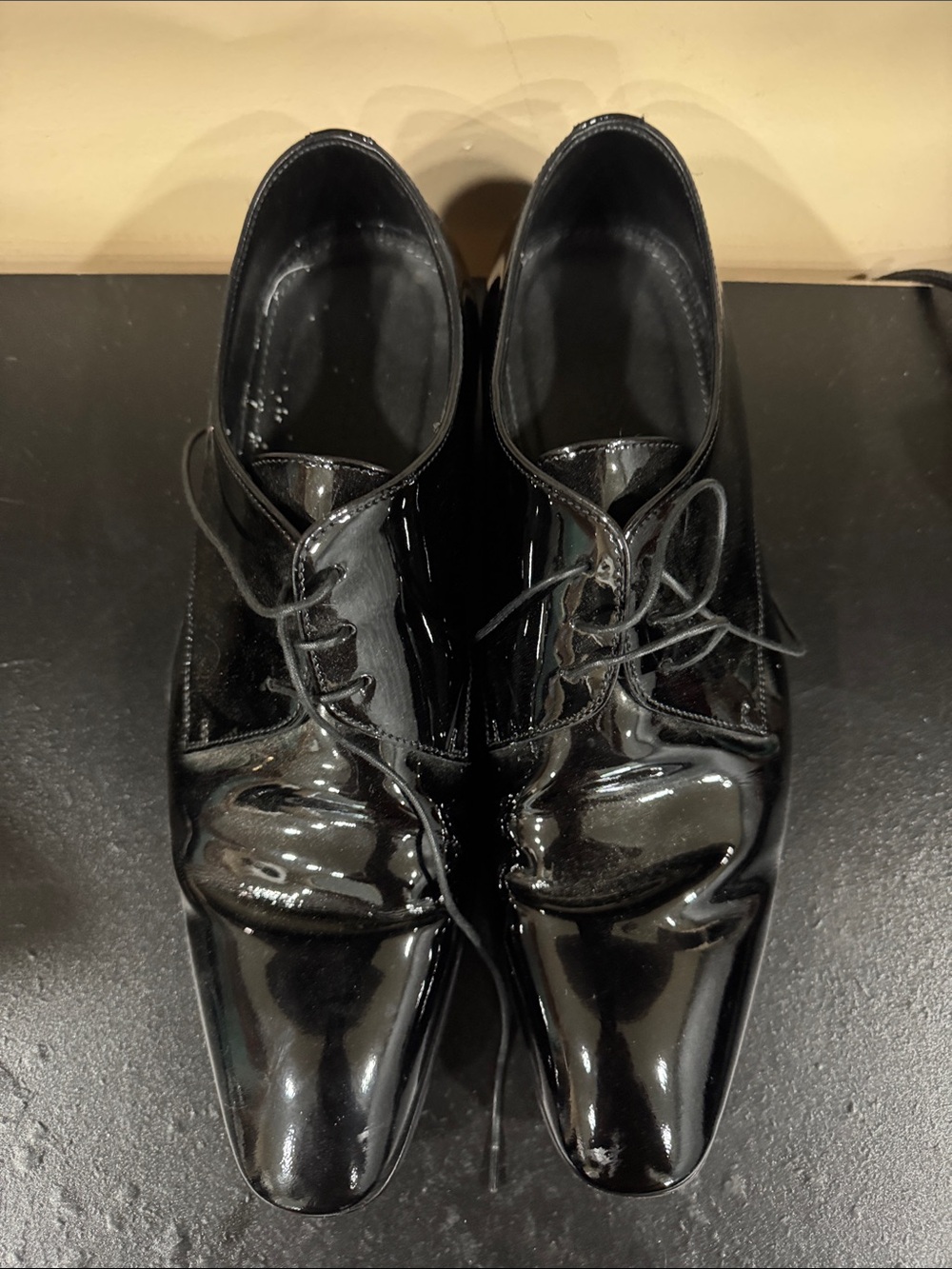 Boss Men's Black Patent Leather Derby Shoes